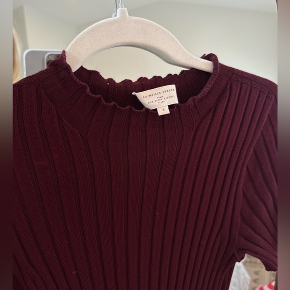 Sezane Burgundy Ribbed Dress - Picture 3 of 4